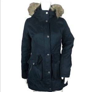Hollister Sherpa Lined Parka Jacket Coat